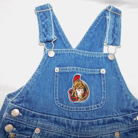 Mightymac Sports NHL Ottawa Senators Logo Toddler 3X Denim Overalls - Picture 2 of 8